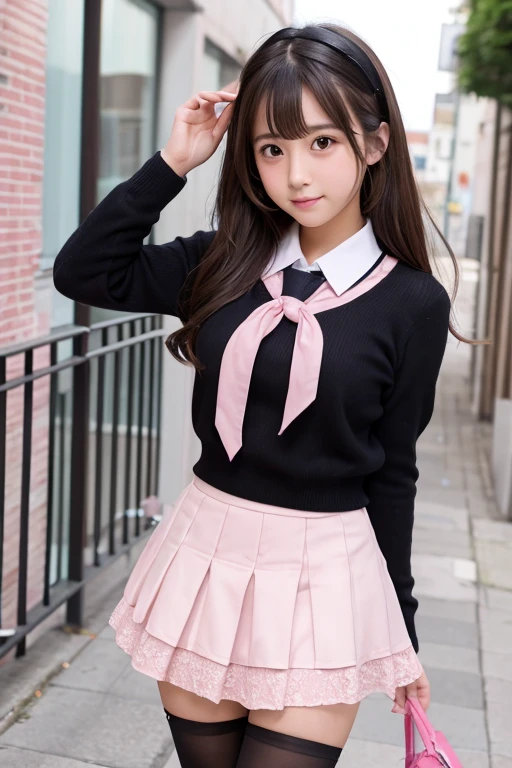 Cute Girls、Idol、high school girl、Pink mini skirt、pantyhose