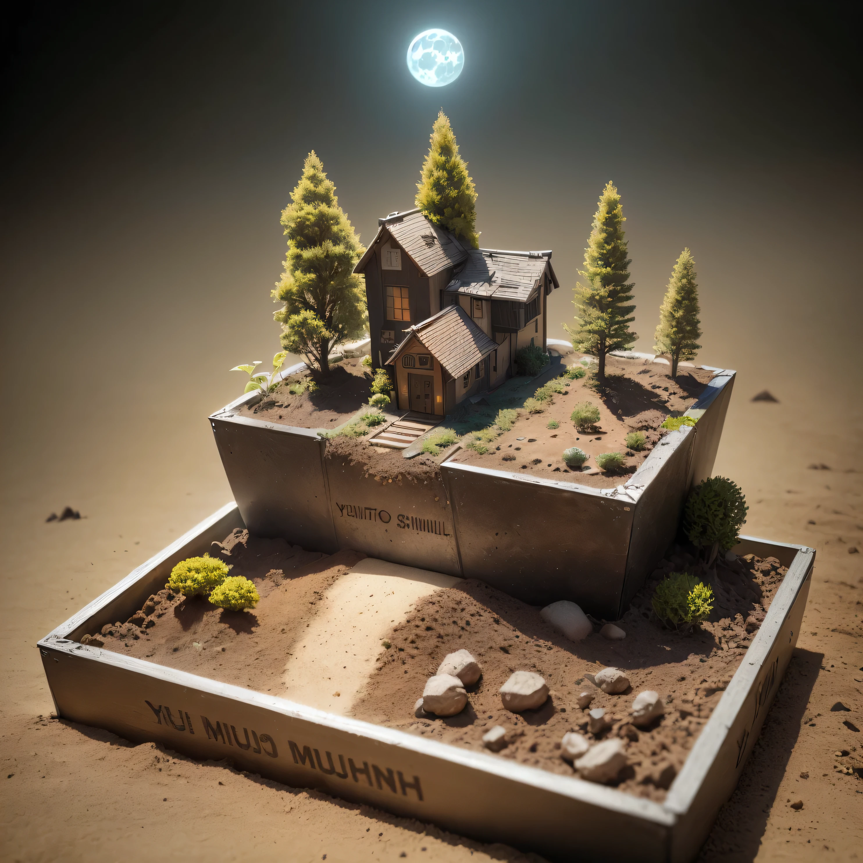 26558年Lunar Soil realistic model, (Y A, Original photo, highest quality, masterpiece:1.4),Steampunk Cyberpunk 6820 City,(CyberpunkLunar Soil light:1.3), Lunar Soil (Land related),(in a Small Nature box:1.3),Isoscale, Small Nature, landscape on foundation,landscape,
