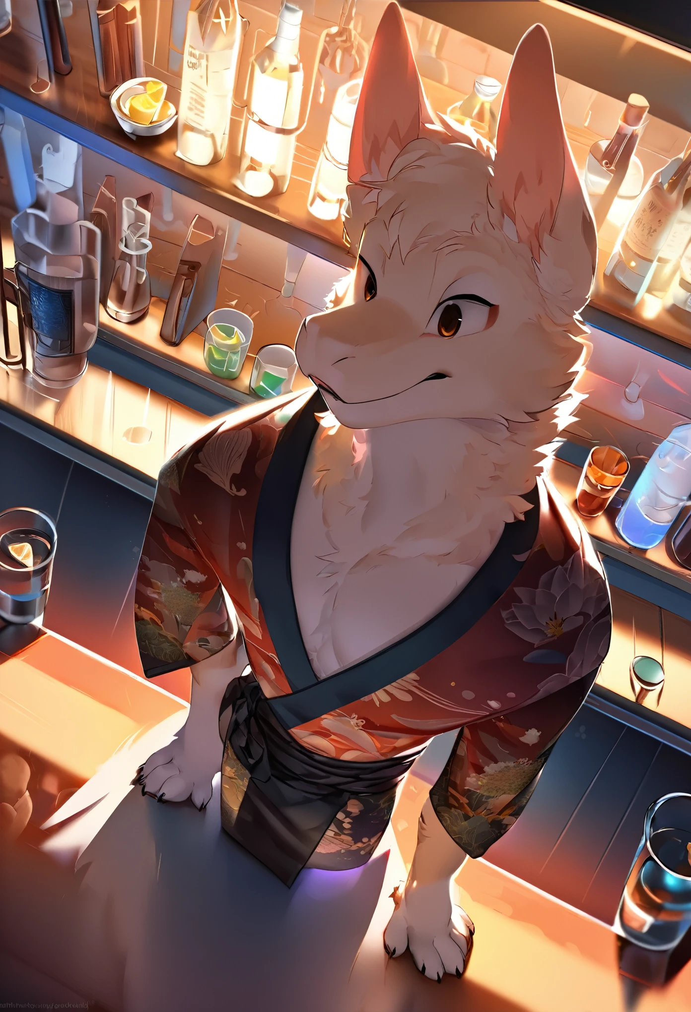 canid,canine,mammal,alcohol,anthro,asian clothing,beverage,black clothing,black footwear,black nose,black socks,blue eyes,blush,cheek tuft,child,clothed,clothing,detailed background,drunk,east asian clothing,facial tuft,footwear,front view,hair,high-angle view,holding object,holding sake dish,inside,japanese,japanese clothing,jinbei \(clothing\),looking at viewer,looking up,male,male anthro,off shoulder,open clothing,open mouth,open smile,plantigrade,ponytail,sake,sake bottle,sake dish,sash,shoji,sitting,smile,socks,solo,spilling,spilling drink,spread legs,spreading,substance intoxication,tatami,tuft,young,young anthro,young male,zori,