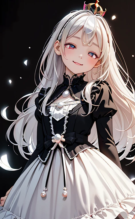 (Photorealistic:1.4)、asuna,(masterpiece、lens flare:1.5、spot light:1.2、Exquisite beautiful eyeonochrome:1.5,portlate、)(little devil:1.3),()
、Cute Face、 3D Face、(pearl white hair:1.5)、(wavy hair:1.3),(1 Girl)、(Red eyes:1.2)、(cowboy shot)、(happy:1.5)、(head tilt) ,(Cute face:1.2),(flat chest),(half closed eyes:1.3),kind face,(white lace frilled gothic lolita),(black background:1.5)、(glowing eyes:1.3)、(little crown:1.3)、 Neat and clean、Adorable、Slim Body(Tareme:1.5),Shiny Hair、(Glowing pink Skin)、Nijisketch,Manga,beautifuljapanesewoman