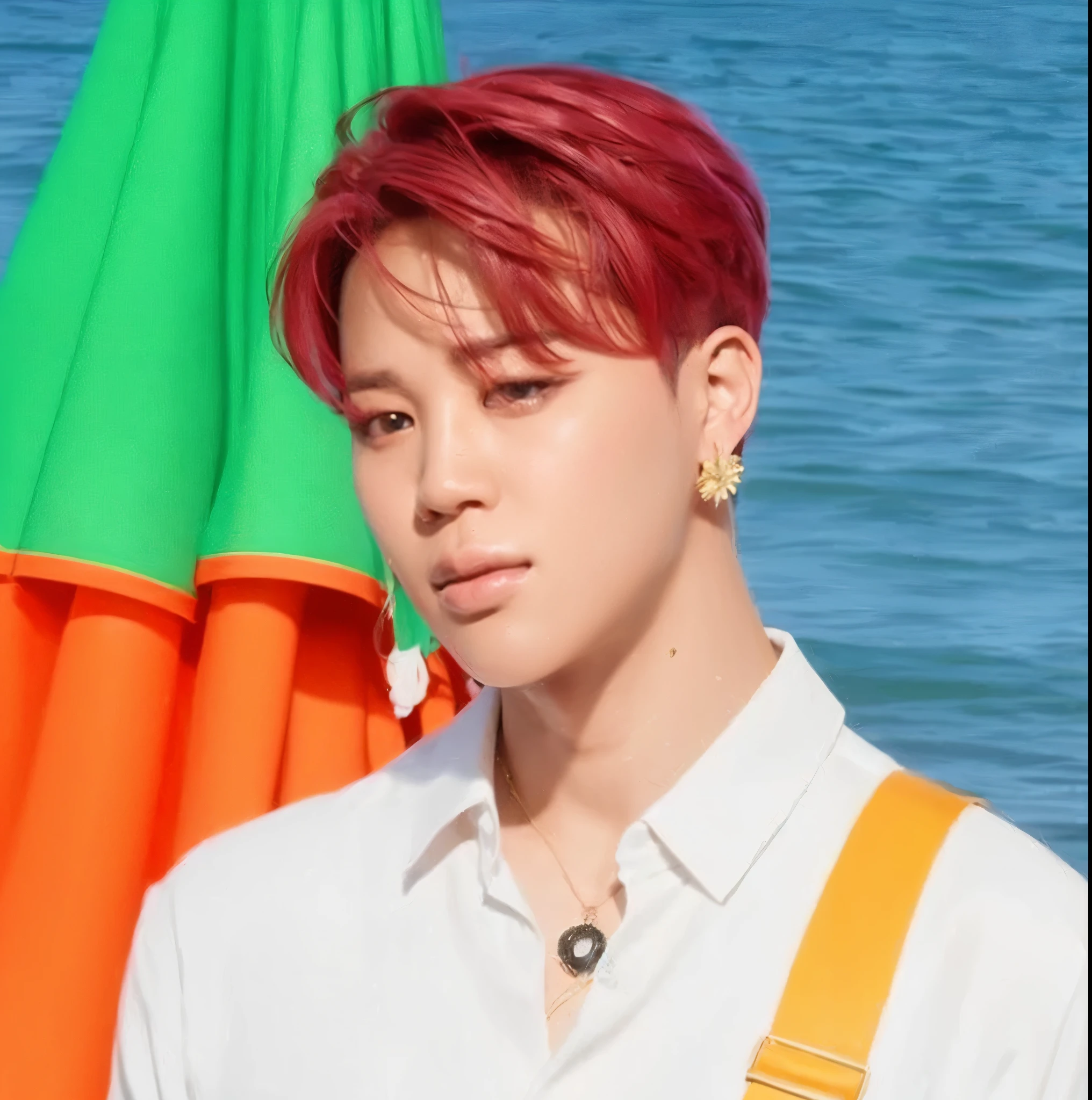 Jimin fantasiado, Park jimin, idol, olhos chamativos verdes, cabelo loiro, kpop