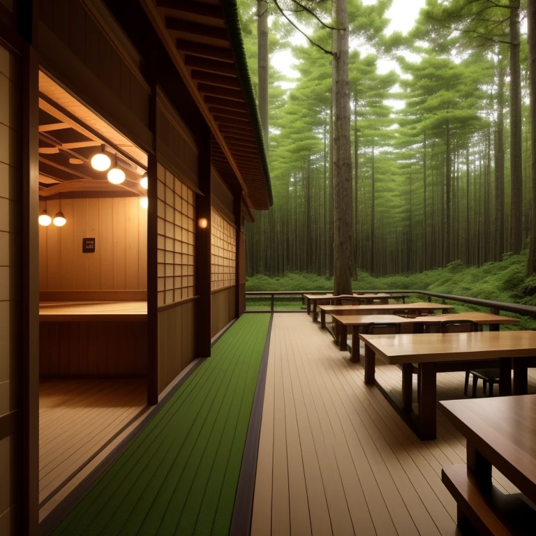 forest Izakaya with green interior