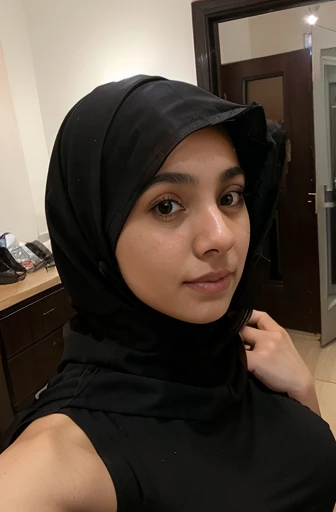 ((selfie)), average Saudi girl, pussy, lifting dress, black hijab