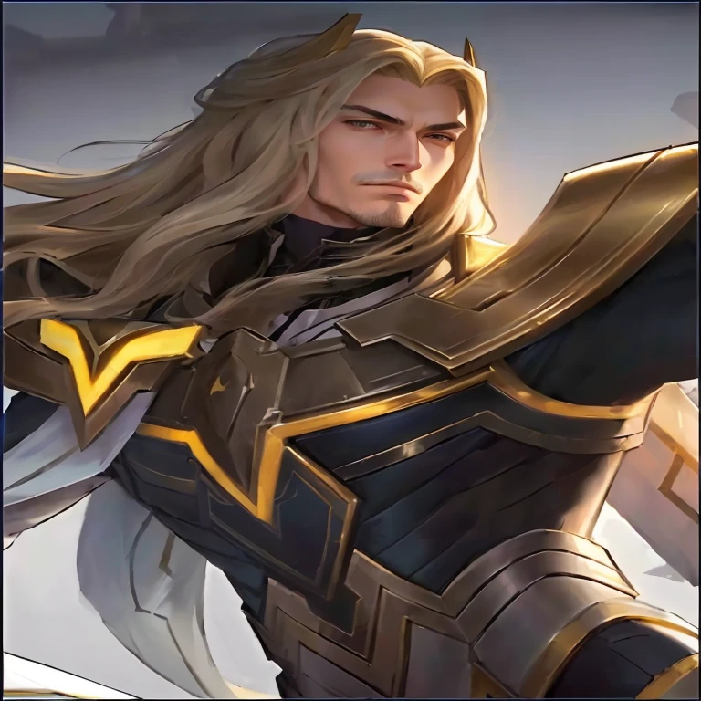 a close up of a man in a suit with a sword, portrait knights of zodiac boy, ashe, extremely detailed artgerm, kda, artgerm jsc, gold paladin, artgerm. high detail, inspired by Yang Jin, keqing from genshin impact, artgerm detailed, inspired by Huang Shen, portrait knight male