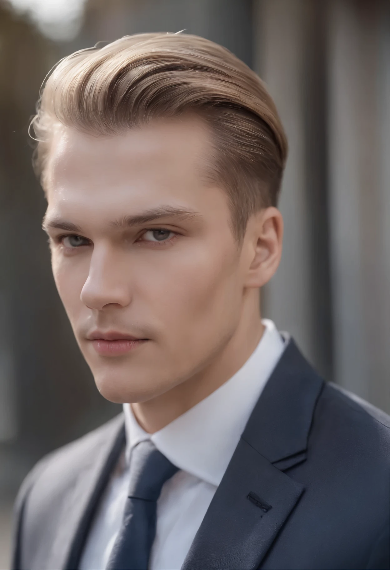 best quality,ultra-detailed,realistic,professional,portraits,serious expression,sparkling eyes,dark hair,sharp facial features,((Erling Haaland))youthful appearance,tidy hairstyle,stern look,strong jawline,pinstriped suit,crisp white shirt,mature pose,sleek black tie,natural lighting,subtle shadows,blue background,neutral expression,clean background,high resolution,close-up shot.