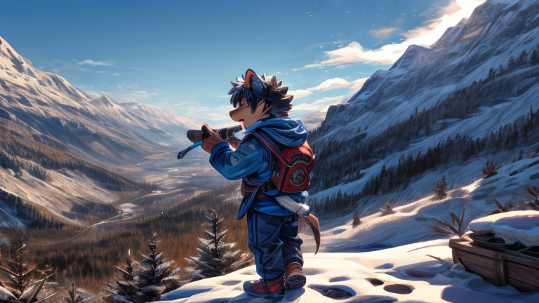 A boy named Taro is a lively boy. He goes to the mountains every day to sing and play with the animals.
