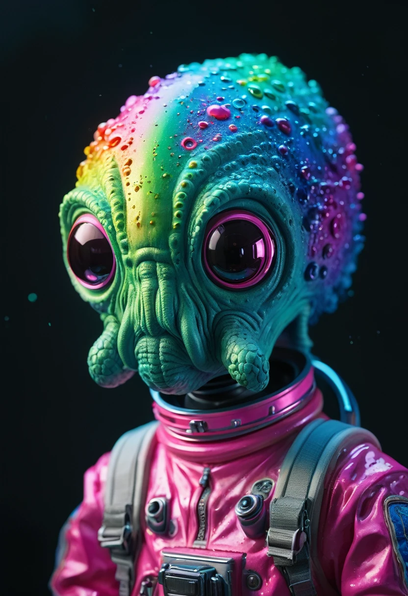 8K, ARTISTIC photogrAphy, best quAlity, mAsterpiece: 1.2), A (potrAit:1.2) Don Bluth Style  ASTRONAUT Cthulhu pink Toon Doll, full body RAW candid cinema, cyan hair, 16mm, color graded portra 400 film, remarkable color, ultra realistic, sad admosphere, dark lighting, oppressive atmosphere, depressive colors, kodak portra 400, photograph,r, Natural Light,  Pinhead lighgts, blur reflection, Brush Strokes, Smooth, abstract, Splatter, Oil On Canvas, rainbow colors, fractal isometrics details bioluminescens : a stunning realistic photograph of wet bone structure, 3d render, octane render, intricately detailed, titanium decorative headdress, cinematic, trending on artstation | Isometric | Centered