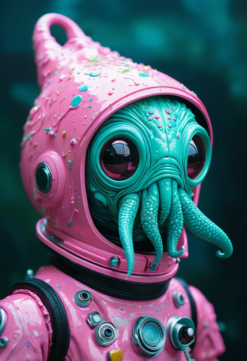 8K, ARTISTIC photogrAphy, best quAlity, mAsterpiece: 1.2), A (potrAit:1.2) Don Bluth Style ASTRONAUT Cthulhu pink Toon Doll, full body RAW candid cinema, cyan hair, 16mm, color graded portra 400 film, remarkable color, ultra realistic, sad admosphere, dark lighting, oppressive atmosphere, depressive colors, kodak portra 400, photograph,r, Natural Light, Pinhead lighgts, blur reflection, Brush Strokes, Smooth, abstract, Splatter, Oil On Canvas, rainbow colors, fractal isometrics details bioluminescens : a stunning realistic photograph of wet bone structure, 3d render, octane render, intricately detailed, titanium decorative headdress, cinematic, trending on artstation | Isometric | Centered