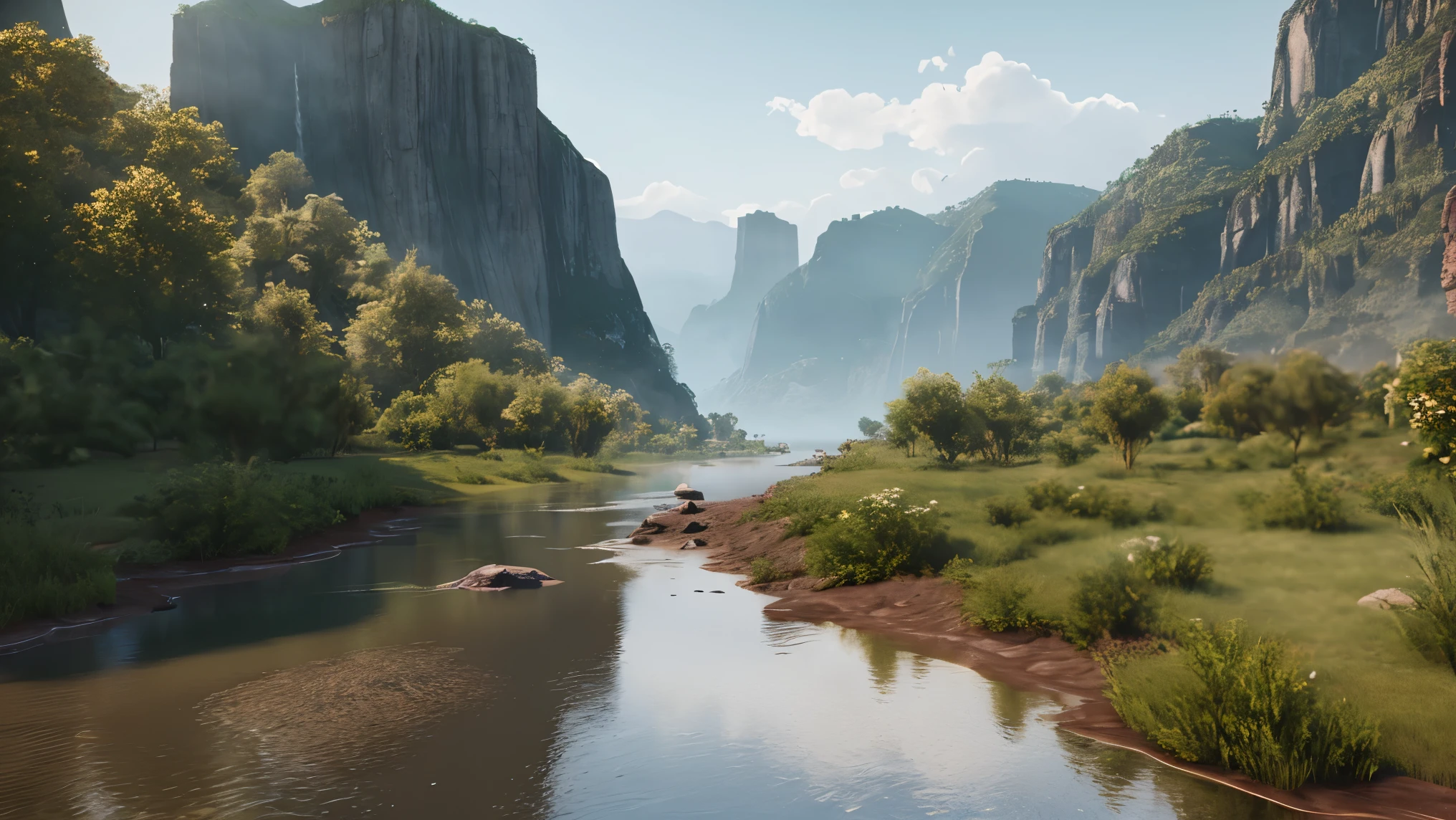 There is a mountain through which a river flows, Unreal Engine 5 Environment, Advanced Rendering in Unreal Engine 5, Unreal Engine 5 HDR, HDR Rendering in Unreal Engine 5, Unreal Engine 5 4K UHD images, Unreal Engine 5 Quality Rendering, Unreal Engine 5 Renders, Unreal Engine 5 Renders, Rendered with Cryengine, Unreal Engine 5 8k rendering