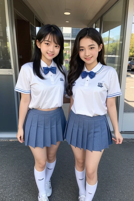 High School Students，Double tail，White，JK school uniform