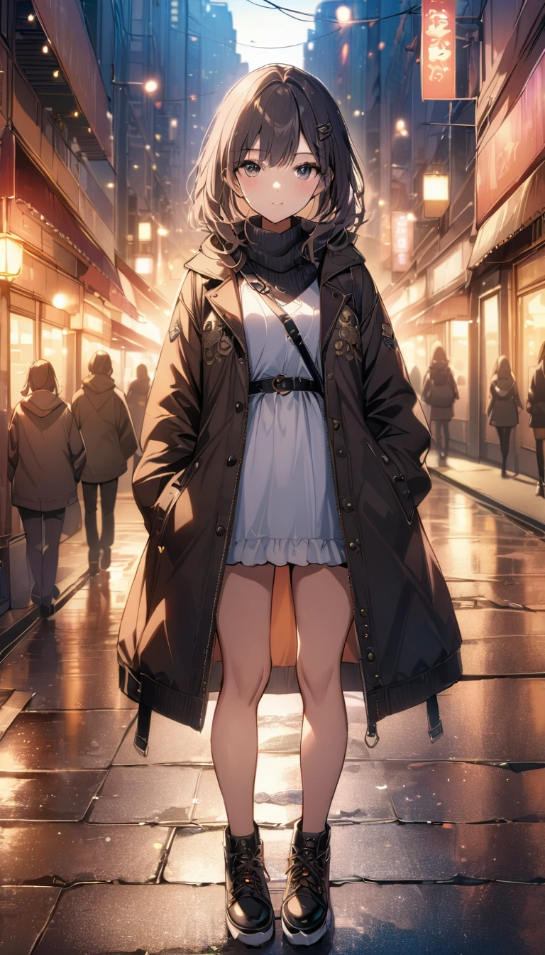 masterpiece,best quality,city,1girl,looking at viewer,bokeh