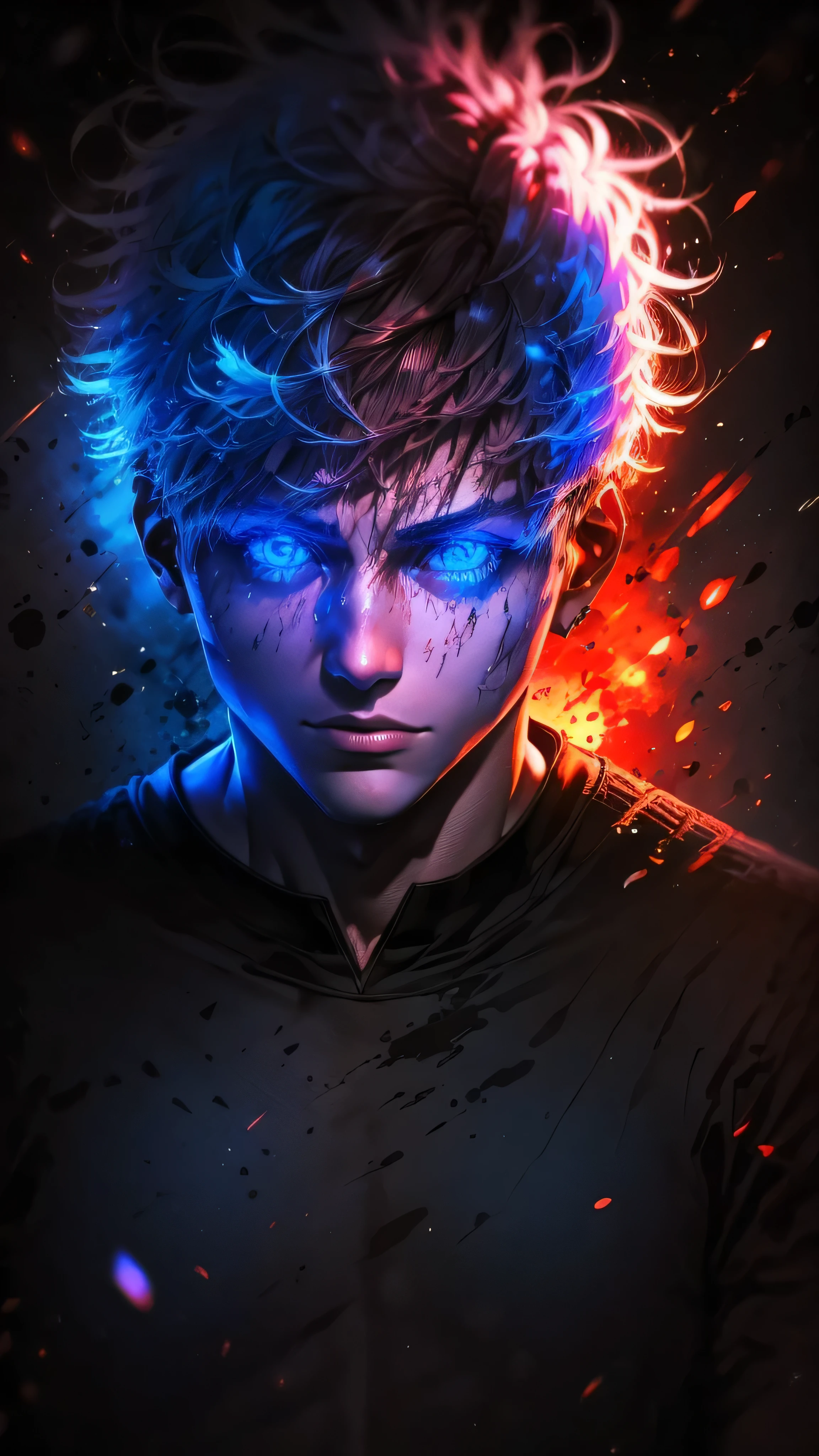 masterpiece, best quality, (extremely detailed CG unity 8k wallpaper, masterpiece, best quality, ultra-detailed, best shadow), (detailed background), (beautiful detailed face, beautiful detailed eyes), High contrast, (best illumination, an extremely delicate and beautiful),1girl,((colourful paint splashes on transparent background, dulux,)), ((caustic)), dynamic angle,beautiful detailed glow,full body, blood splash on face. , realistic anime 3 d style, seductive anime boy, anime realism style, attractive anime boy,beautiful alluring anime men, looking gojo satoru , ((gojo satoru)) gojo satoru of Jujutsu Kaisen, whole body, bloody,