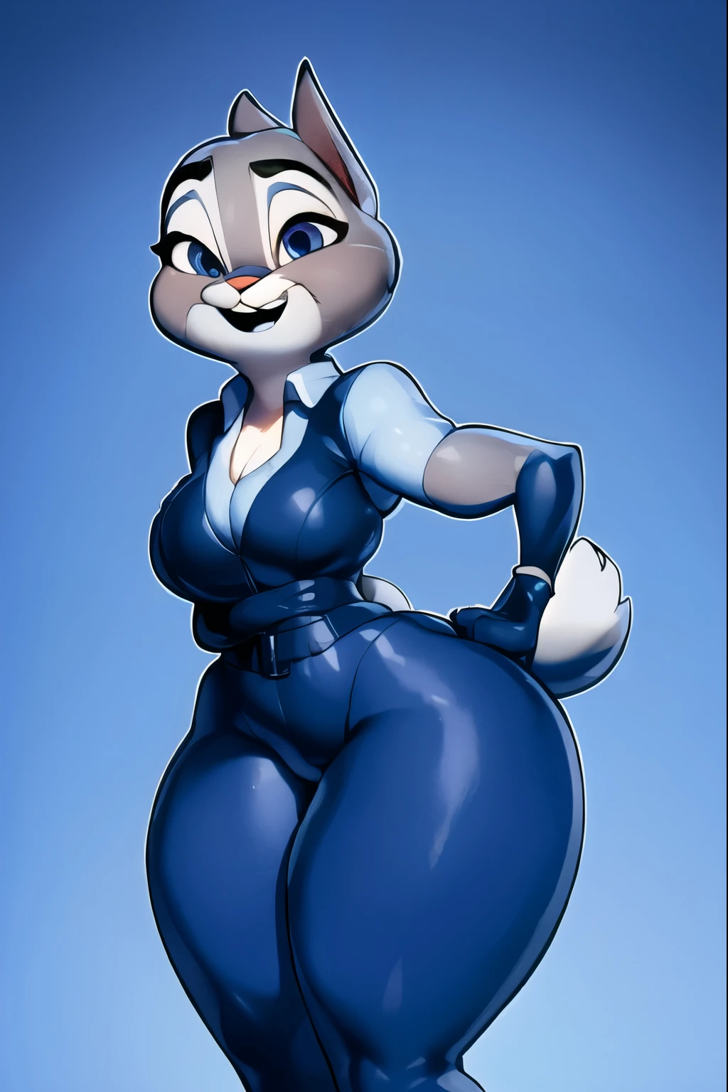 mejor calidad, obra maestra, solo, 1 chica,  judyhopps, uniforme de policia,