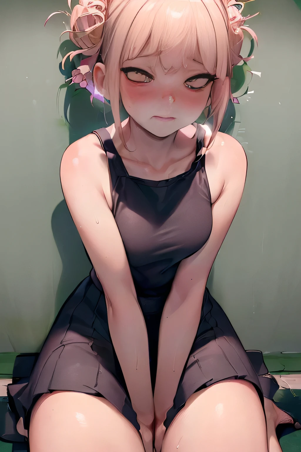 (ultra-detailed, best quality, anatomically perfect body:2), (1 girl, have to pee, peeing, peeing self, very desperate to pee, have to pee, have to pee, peeing, peeing self:1.1), (back street:1.4), (maxi dress, long skirt, foot ware, short hair:1.3), (have to pee, hold crotch, knees together and feet apart, hand between legs:1.6), (leaning forward:1.4), (erotic twist of the body1.2), (constricted pupils:1.2), (blush:2), (embarrassment:1.4), (flying sweat:1.4), (breathless:1.3), (confused, looking away:1.5), (teeth), (girl can't stand up straight:1.2), (shiny skin), (from side, from below)