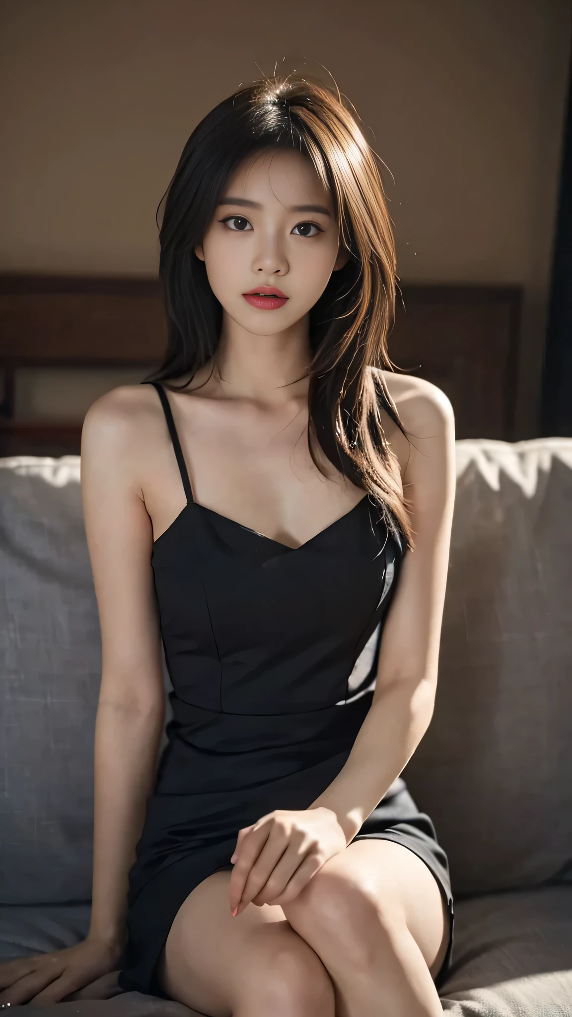 masterpiece, top-quality, 1 beautiful girl, (Detailed beautiful eyes), ((Detailed skin)) , ((Detailed medium hair)), A beautiful girl, jum suit, RAW photos, Camera angle behind, sitting, CG rendering, Blurred background, deep shadow, 16K, bokered, Very detailed, wallpaper, depth of field, movie light, Ray tracing.