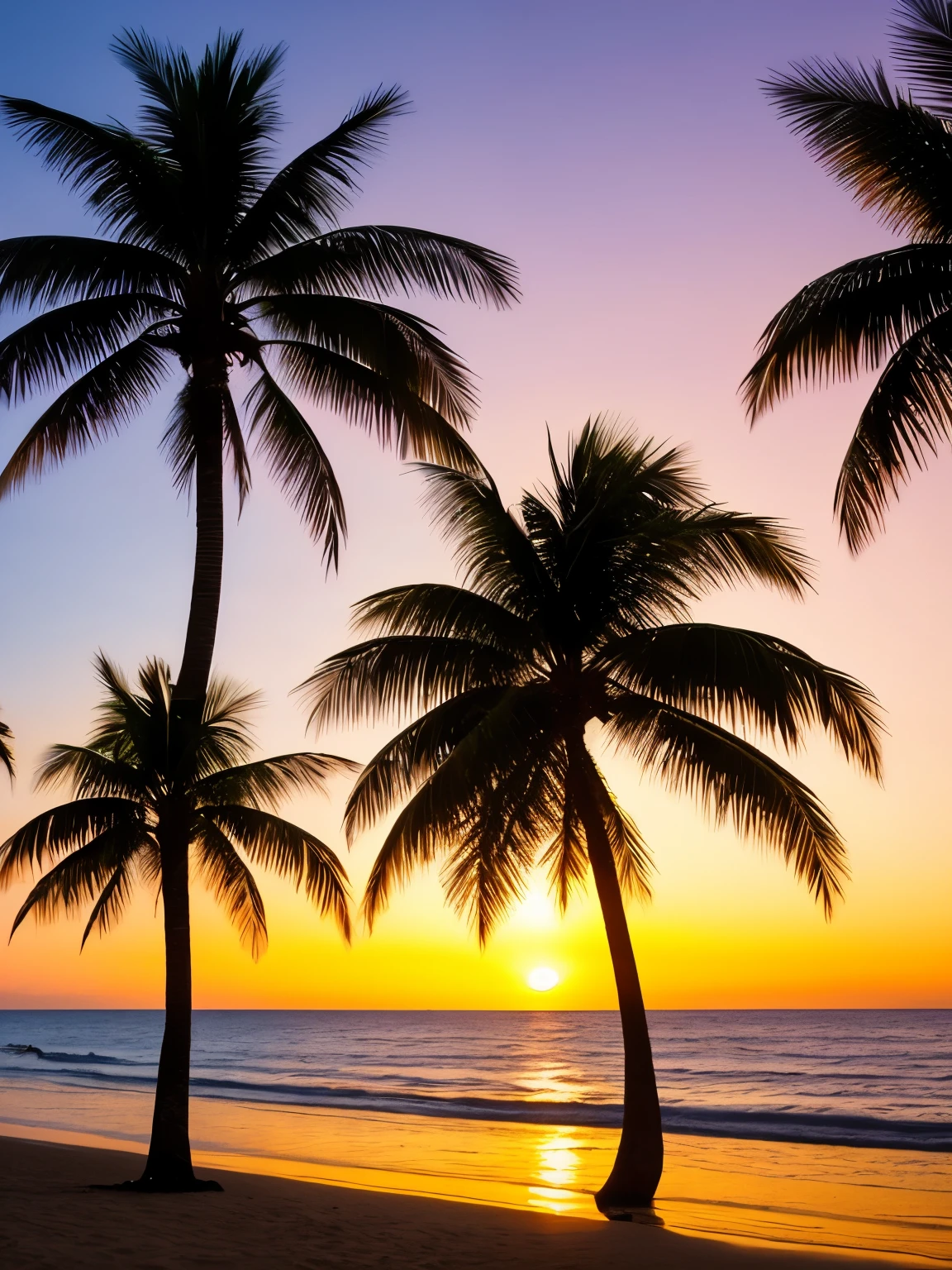 arafed view of a beach with palm trees and a sunset, palm trees, with palm trees in the back, palm trees in the background, palmtrees, palm trees james gurney, palms, tropical palms, tropical trees, beautiful magical palm beach, tropical atmosphere, tropical vibe, coconut trees, tropics, tropical paradise, palm trees on the beach