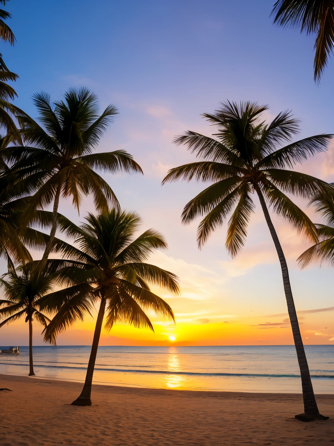 arafed view of a beach with palm trees and a sunset, palm trees, with palm trees in the back, palm trees in the background, palmtrees, palm trees james gurney, palms, tropical palms, tropical trees, beautiful magical palm beach, tropical atmosphere, tropical vibe, coconut trees, tropics, tropical paradise, palm trees on the beach