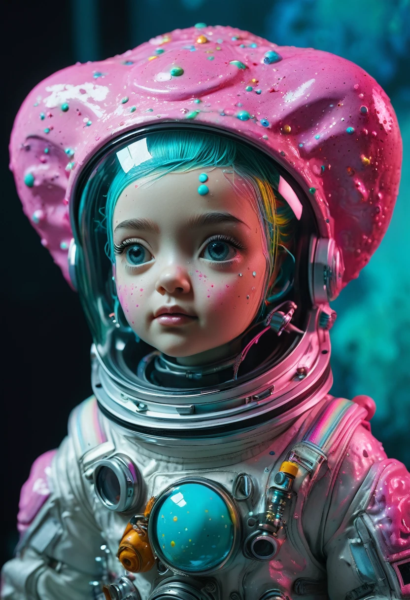 8K, ARTISTIC photogrAphy, best quAlity, mAsterpiece: 1.2), A (potrAit:1.2) Don Bluth Style ASTRONAUT Cthulhu pink Toon Doll, full body RAW candid cinema, cyan hair, 16mm, color graded portra 400 film, remarkable color, ultra realistic, sad admosphere, dark lighting, oppressive atmosphere, depressive colors, kodak portra 400, photograph,r, Natural Light, Pinhead lighgts, blur reflection, Brush Strokes, Smooth, abstract, Splatter, Oil On Canvas, rainbow colors, fractal isometrics details bioluminescens : a stunning realistic photograph of wet bone structure, 3d render, octane render, intricately detailed, titanium decorative headdress, cinematic, trending on artstation | Isometric | Centered