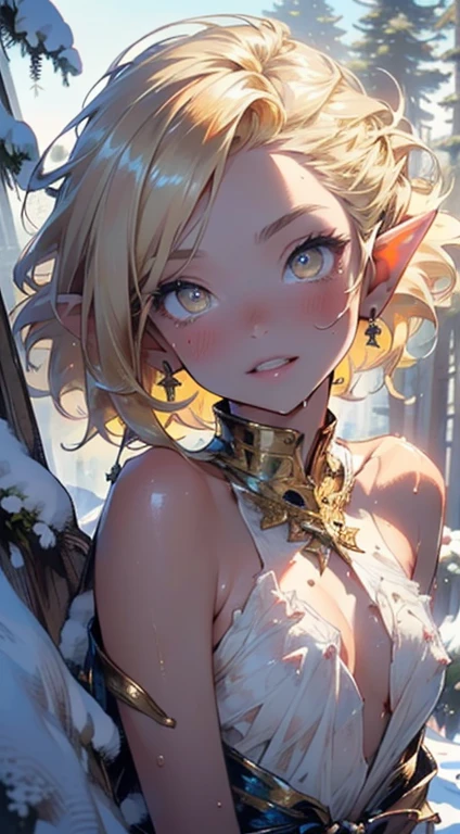 cute elf,(((little ,tiny little body,little))),(((6 ))),((anime elf with extremely cute and beautiful blonde hair)), (((elf))), (((elf ears))),
(((flat chest))),((((blonde hair:1.35,messy blonde hair,colored inner hair,ear breathing)))),(((gold_eyes:1.3))),intricate eyes,beautiful detailed eyes,symmetrical eyes,big eyes:1.5,(((lustrous skin:1.5,bright skin: 1.5,skin tanned,shiny skin,very shiny skin,shiny body,plastic glitter skin,exaggerated shiny skin,illuminated skin))),(delicate detailed fingers,detailed body,(detailed face)),
cute,slutty,erotic,daring,((nsfw)),
(,barechested,show skin,(barechested body),((All nude、)),((wet clothes,detailed outfit,detailed clothes)),
(dynamic pose:1.0),embarrassed,(centered,scale to fit dimensions,Rule of thirds),
((snowy pine forest)),winter,scenery:1.25,((intricate scenery)),((snow forest background)),Christmas tree,
(Glossy winter ornaments),highres,sharp focus,(ultra detailed,extremely detailed),(photorealistic artwork:1.37),(extremely detailed CG unity 8k wallpaper),(((vibrant colors,vibrant theme))),(intricate),(masterpiece),(best quality),