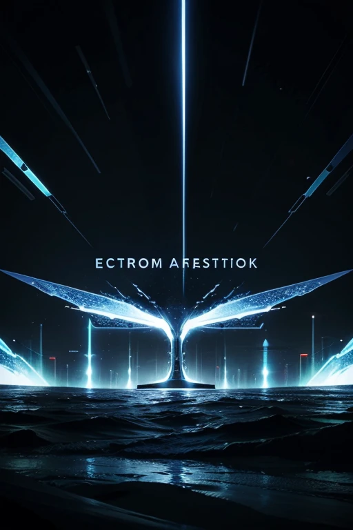 A facebook banner with the name electron abstract tech design