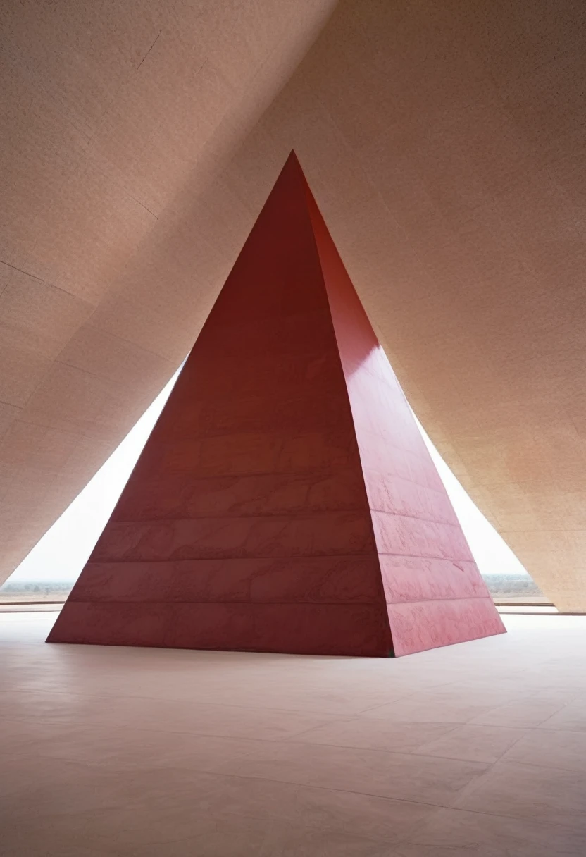 The mysterious red pyramid, designed by James Turrell, Albert Brensted and Norman Foster, in a fabulous