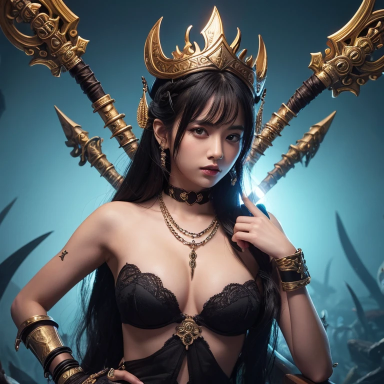 Beauty、4-arm、Holding the Sword、Skull necklace、Kali, Goddess of Destruction and Massacre