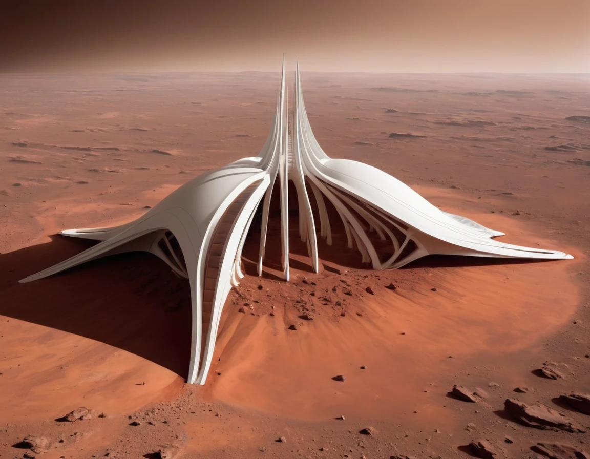 The Calatrava building on Mars, turned upside down