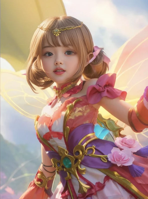 Best Quality, 1girl, kda, solo, long hair, short hair hair, dress,