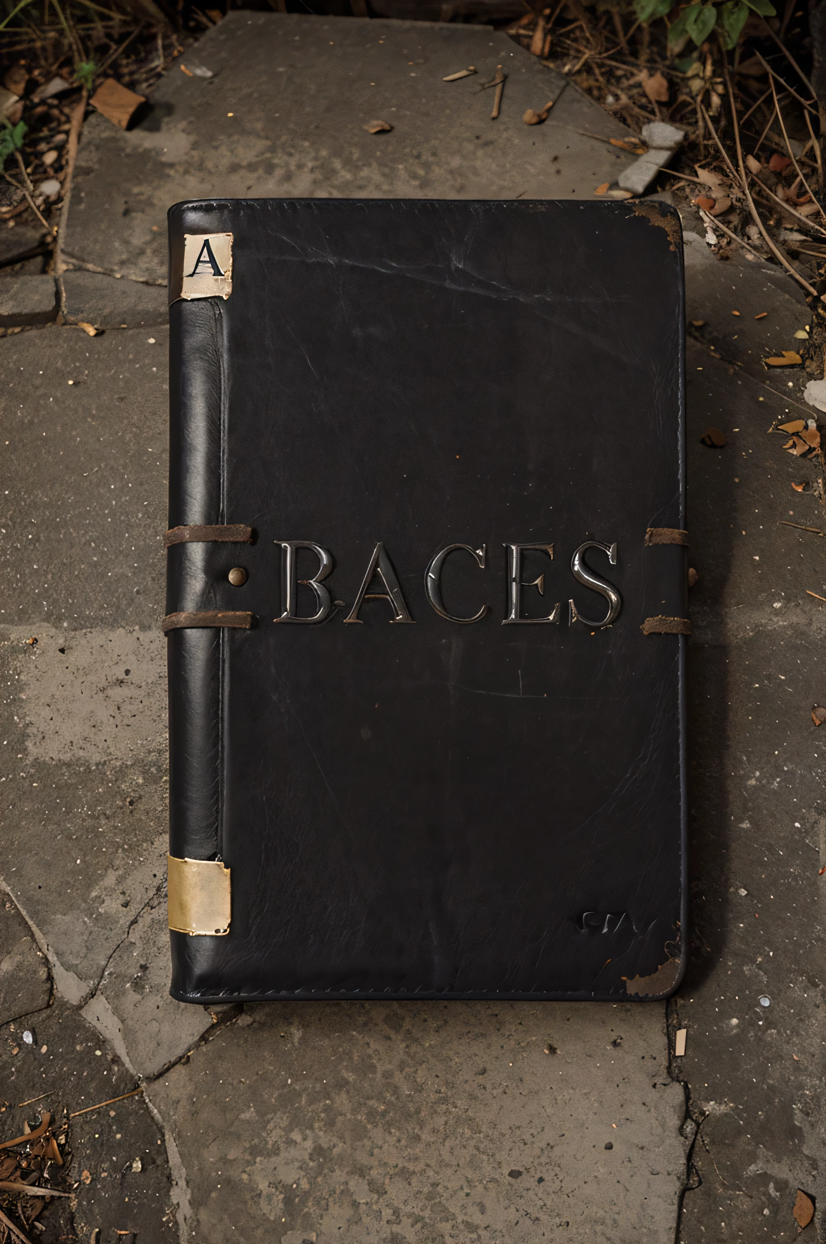 an old black diary from an old ruin with Ace's name on the cover