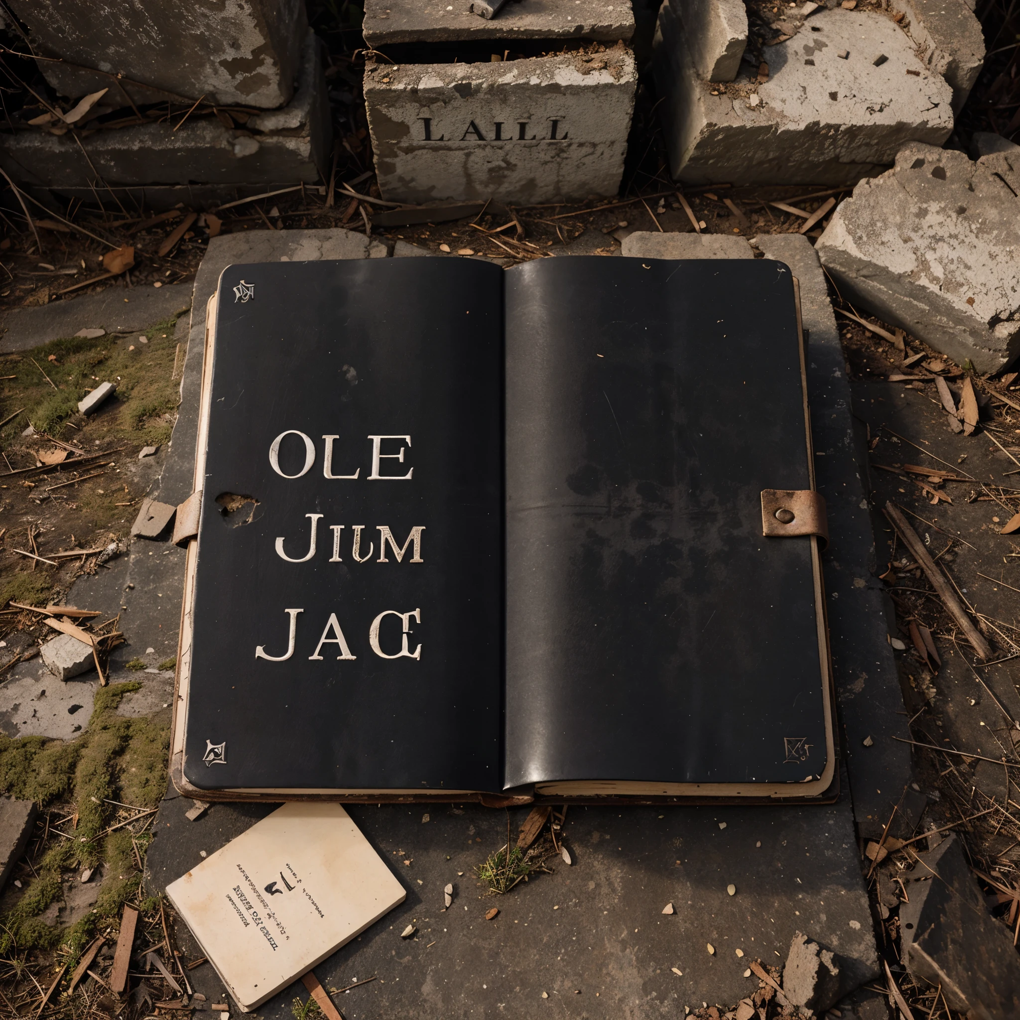 an old black diary from an old ruin with Ace's name on the cover