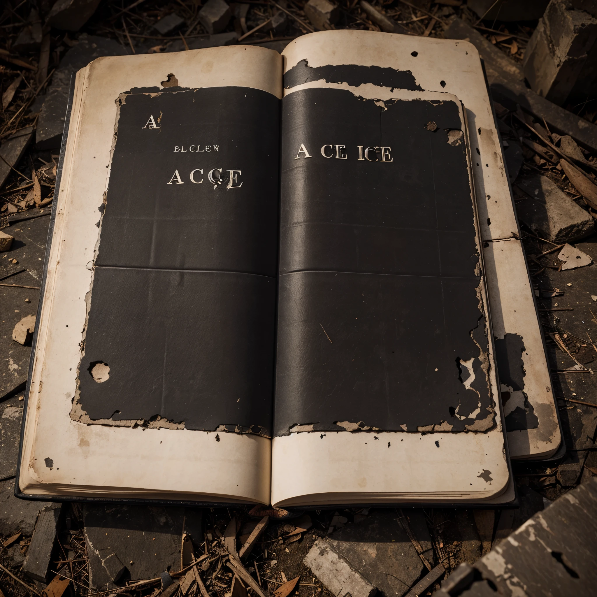 an old black diary from an old ruin with Ace's name on the cover