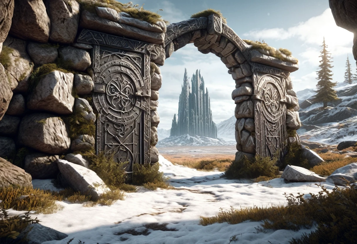 (((a multiple realistic 3d phtogametry of dungeon stone wall game asset for unreal engineer epic game, The lost of US, J.R. Tolkien style themed, white background, three side view, rightside view, front side view, realistic 3d polimesh 16k PBR, cinematic))) Hyperrealistic art fantasy Prairie landscape, a Rune covered (marble (stone)) portal in the Prairie, a detailed matte painting by Mike Winkelmann, cgsociety, fantasy art, forest portal, , cgsociety 9 . Extremely high-resolution details, photographic, realism pushed to extreme, fine texture, incredibly lifelike