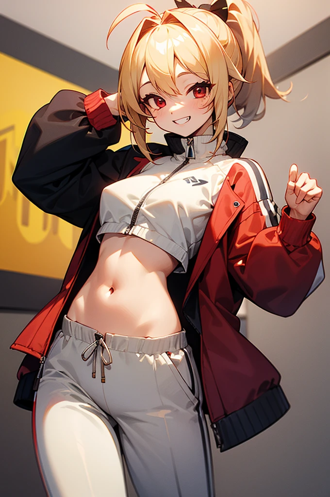 Jubliant smile,1girl,<lora:Renee:0.6>,sportwear,under top,rain ,city