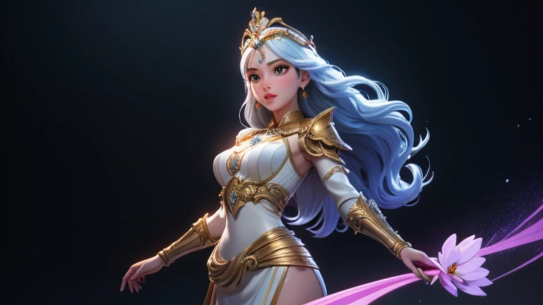 ((best quality)), ((masterpiece)), (detailed), Perfect face,, Perfect body，Perfect body，Wide angle composition，
Breasts of a woman in a golden transparent dress, University of Kili))),Slim waist,, long hair, 极其detailed细节,High-end real station, Heavy rain scene, detailed幻想艺术, Stunning character art, Beautiful and exquisite character art, Beautiful gold and silver armor, Very detailed, girl in shining armor, Exquisite headpieces and jewellery,crystal jewelry filigree, Galaxy, Stunning visuals, (Dynamic Stripes, light track:1.2), Vibrant colors,