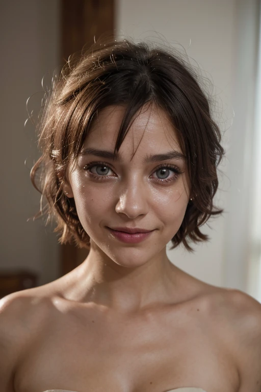 streaked hair, asymmetrical hair, messy hair, mole under eye, crazy eyes, multicolored eyes, tears, smile, light smile, shy, fading border, god rays, ray tracing, anime, Gothic art, Fauvism, accurate, anatomically correct, high quality, highres ((best quality)), ((masterpiece)), (detailed), perfect face