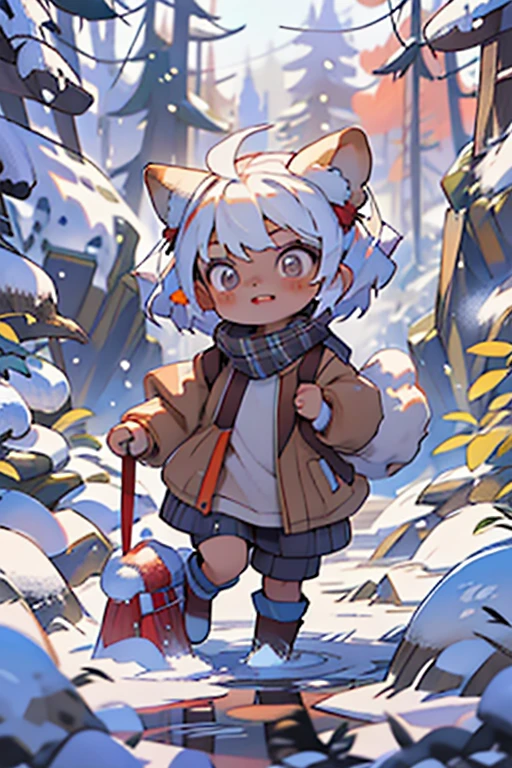 the first frosts, slush and mud, everything is dusted with white snow, the gifts of autumn in the snow, painting ((best quality)), ((masterpiece)), (detailed), perfect face