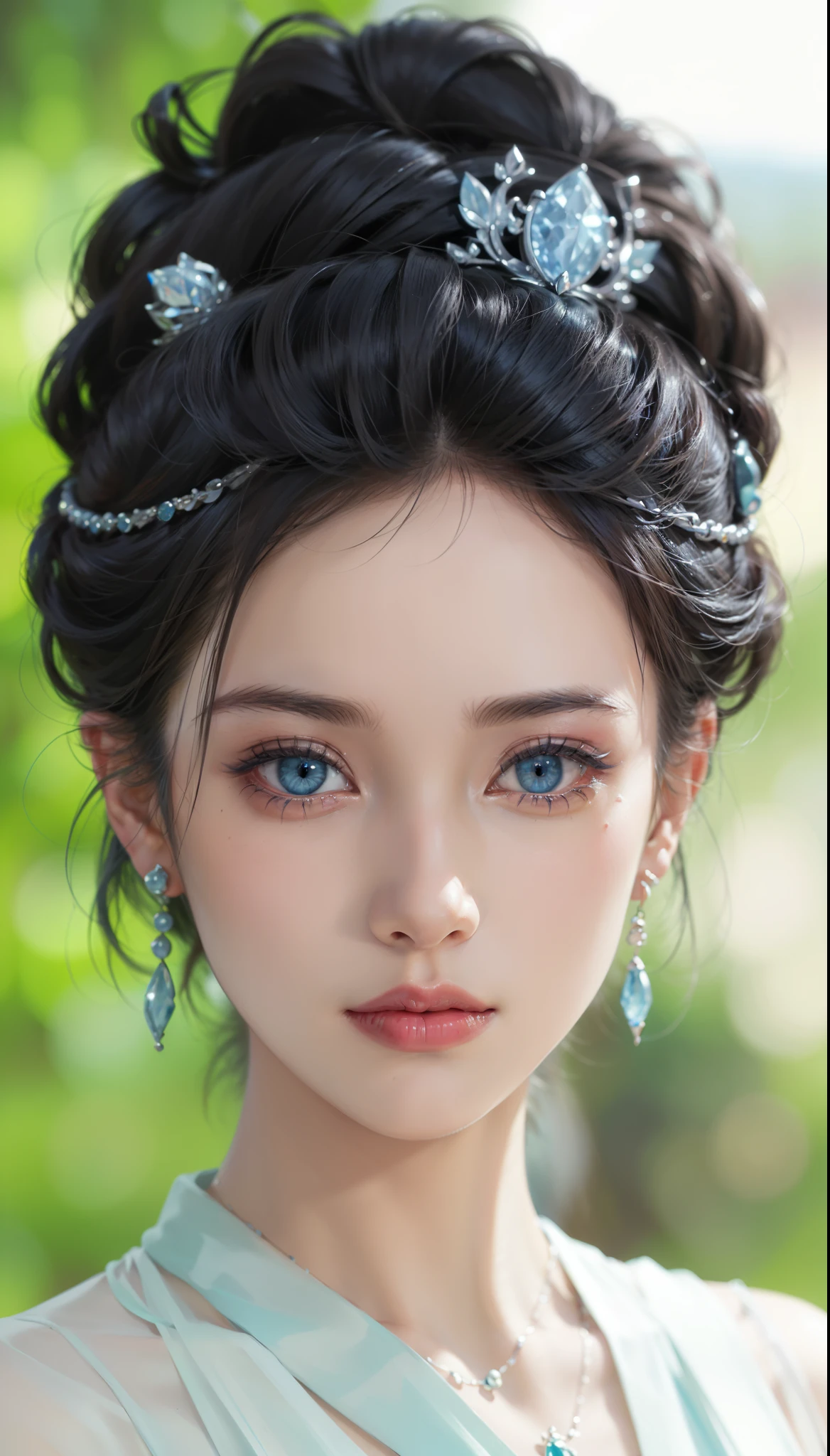 Super detailed, Delicate face, Realistic style, Stock Photography , rich and colorful, Surrealism, Realistic textures, Dramatic Lighting, Thin Film Distiller 800 (8K, original photo, Better quality, masterpiece: 1.2), Super detailed, (Extremely delicate skin: 1.2), 8K Ultra HD, SLR camera, Soft Light, high quality,Snow Queen,ice castle,Blue pupils,Apply red lipstick,Tattoo goddess,With tattoo pattern,Ultra-clear portrait,Wearing necklace jewelry,apply lipstick,Wear heavy makeup,The facial texture is very clear,Beautiful tattoos on the body,Deep blue eyes(Sapphire-like pupils),A crown of luxury,Diamond necklace,Tattoos are exposed,Cute face,Jade earrings