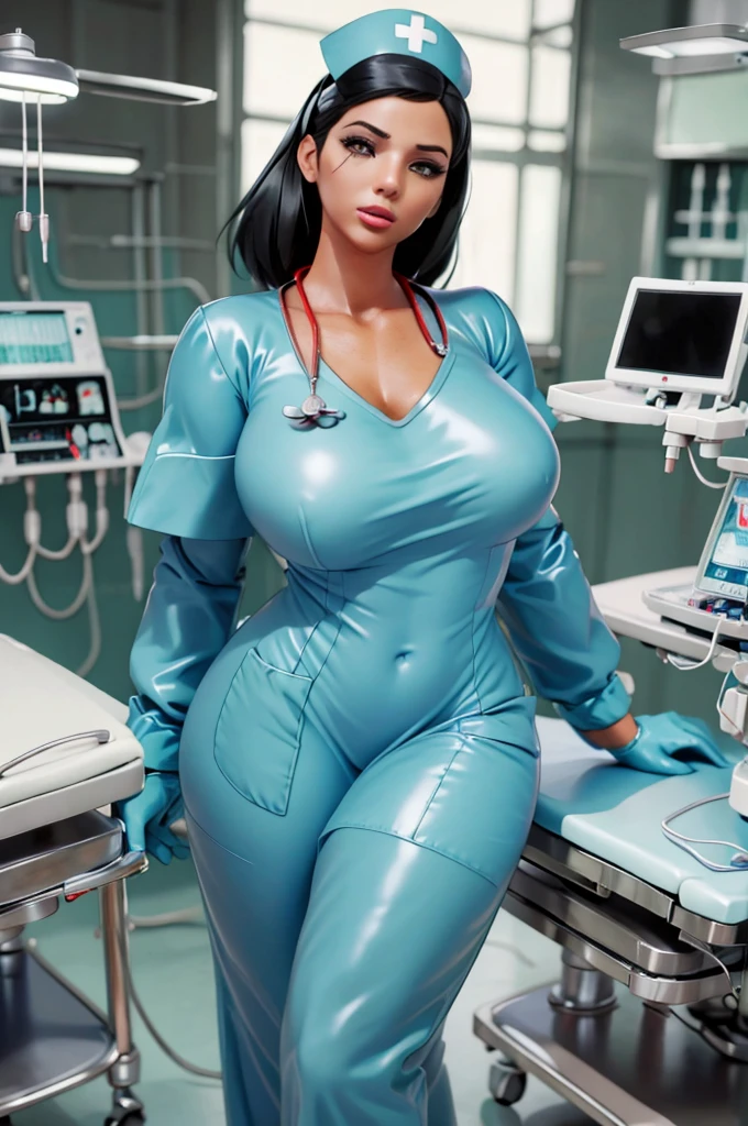 nurse uniform,hospital, latex nurse suit,nurses,busty,elbow gloves,labcoat,black hair woman,red eyes , gigantic ,medical instruments,asian nurse,two nurses,speculum,examination room,oversize ,big  ,, lay on table ,legs spreaded,giving birth,gyno chair , dentist,Milf,latex,grey uniform,oversize 