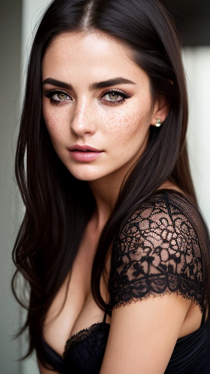 beautiful ultra hot lady, freckles, dark makeup, hyperdetailed photography, sensually sexy look clothes ,soft light, full waist up sitting down pose , upper knees pose,damp, cleavage , realistic:1.2 ,wearing half-opened minimalist seethrough transparent clothes ,dark makeup,, best quality, (detailed beautiful face, detail skin texture, ultra-detailed body),, snoopy cleavage , sexy alluring sensual look at the camera