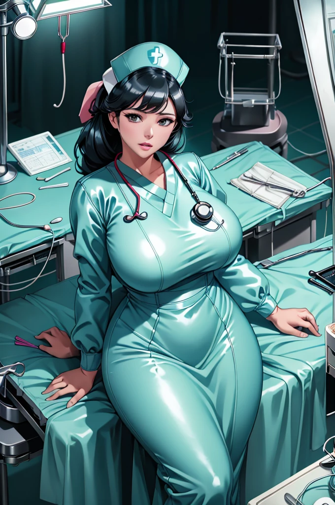 nurse uniform,hospital, latex nurse suit,nurses,busty,elbow gloves,labcoat,black hair woman,red eyes , gigantic ,medical instruments,asian nurse,two nurses,speculum,examination room,oversize ,big ass ,strap on, lay on table ,legs spreaded,giving birth,gyno chair , dentist,Milf,latex,grey uniform,oversize breasts