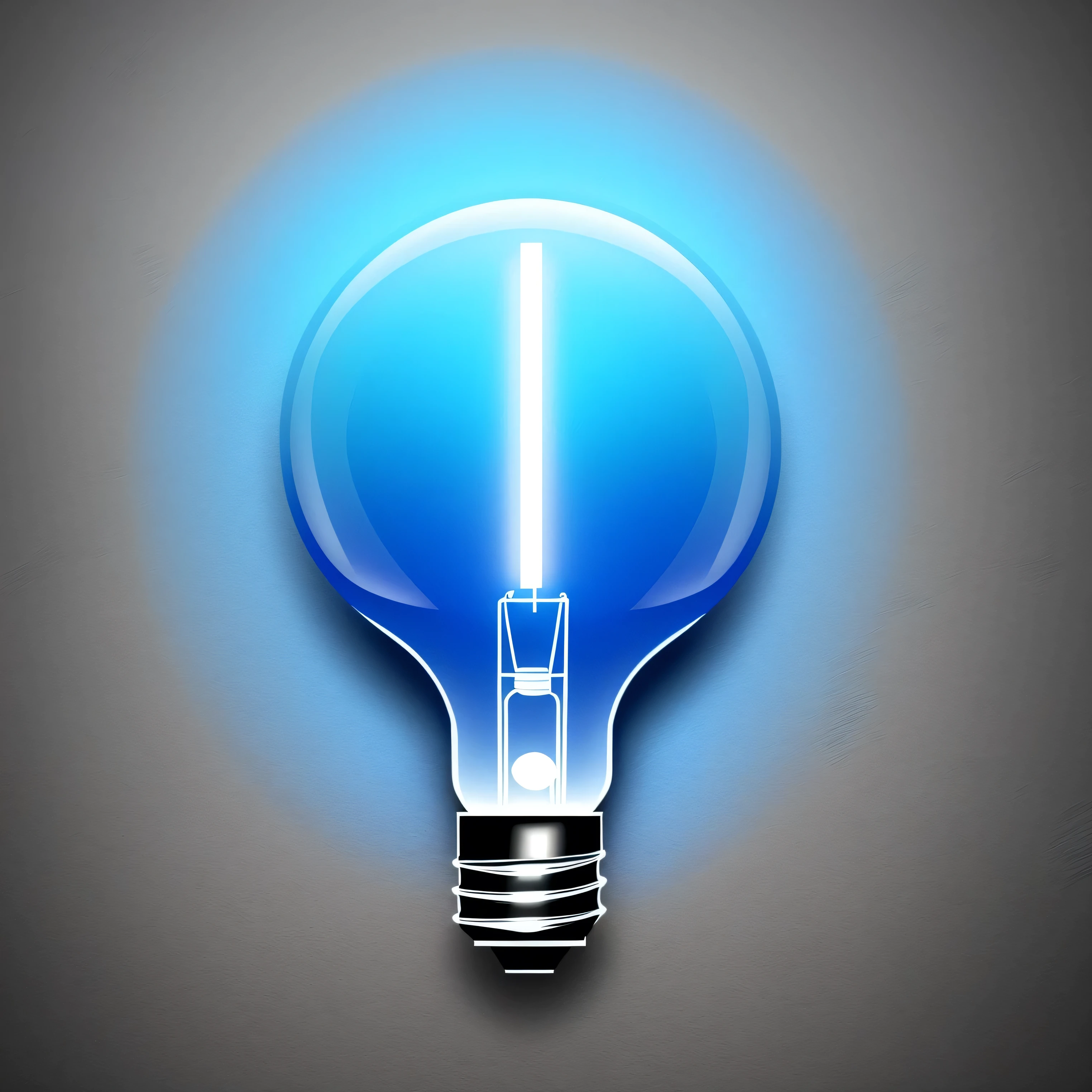 Bright blue to yellow gradient, Animated lightbulb icon, bright sphere,