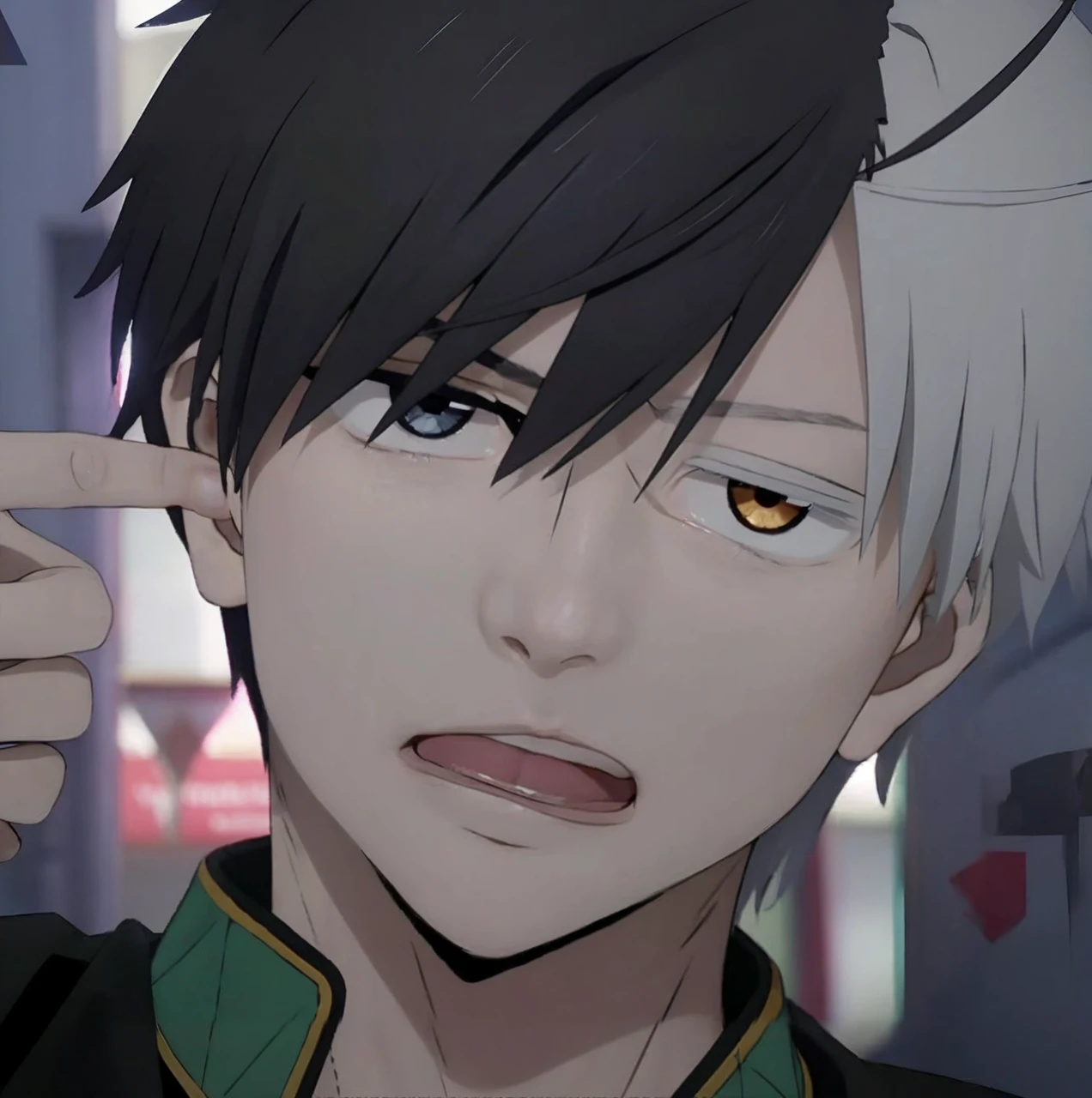 Realistic man with the same hair color, (same realistic hairstyle), realistic handsome face, realistic cool expression, customize the same realistic clothes, realistic light, realistic shadow, realistic background, good image quality, very good image results, very detailed, 4k, realistic