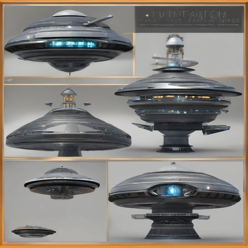 An avant-garde, awe-inspiring 3D render of a futuristic starship, masterfully blending the imaginative realms of Jules Verne, Cosmicpunk, Gerry and Sylvia Anderson, Larry Niven, and Jules Verne. The spaceship's base design is inspired by 30% of the Babylon 5 station, while its bridge resembles a 75% version of a 1957 Chevy Nomad and a 1980s Mack Truck cab. A breathtaking conceptual art piece showcasing an enormous space station, Deep Space 9 style but in the shape of Babylon 5. In the style of protovision and 3D render, the station is surrounded by six O'Neal Class space stations, arranged in equilateral formation, with one in the center. The space station is as massive as 10 times Saturn and generates its own power, illuminating the surrounding area with vibrant glass and crystal diamond-like structures. It's a world memorizing world into itself. At the zenith, of the structure is the command center, in the shape of a metallic gold wired constructed circular 1974 Winnebago. This cinematic scene, inspired by Walter Matt Jeffries, Arthur C Clarke, & Leonardo Da Vinci, features a massive bustling spaceport with hundreds of starships constantly arriving and departing, while the background showcases a stunning cosmic landscape of stars, a nebula, and a comet. It's in 2 million UHD Resolution. The overall composition is a masterful blend of architecture, portrait photography, and the vision of life in the year 5,000., conceptual art, fashion, cinematic, photo, dark fantasy, 3d render, portrait photography, graffiti, architecture, vibrant, ukiyo-e