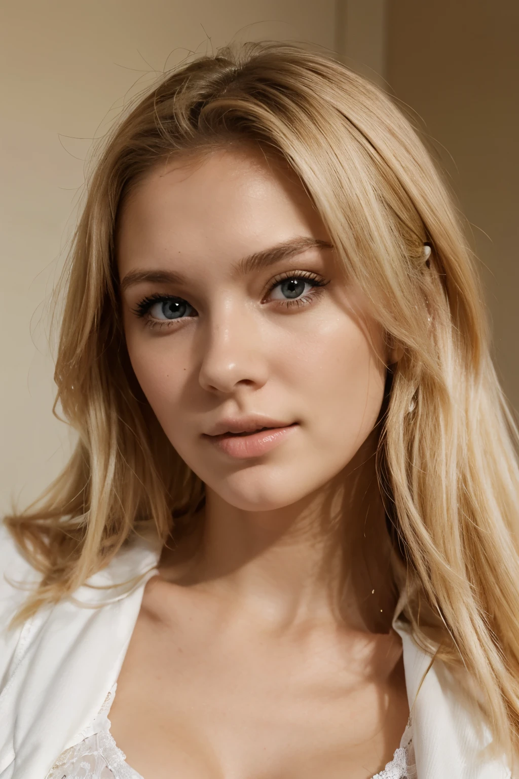 hyper réaliste visage femme blond francaise 22ans magnifique detail de haut qualiter