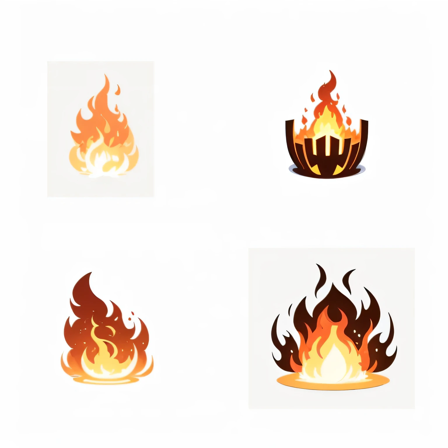 1 sticker, (sticker sheet),
((highest quality)), Super detailed, (White background:1.3), (Simple Background:1.2),
Vector Style, No Gradient, 8K,
1. Bonfire, ((4 grids)),
Digital Art, Bonfire illustration