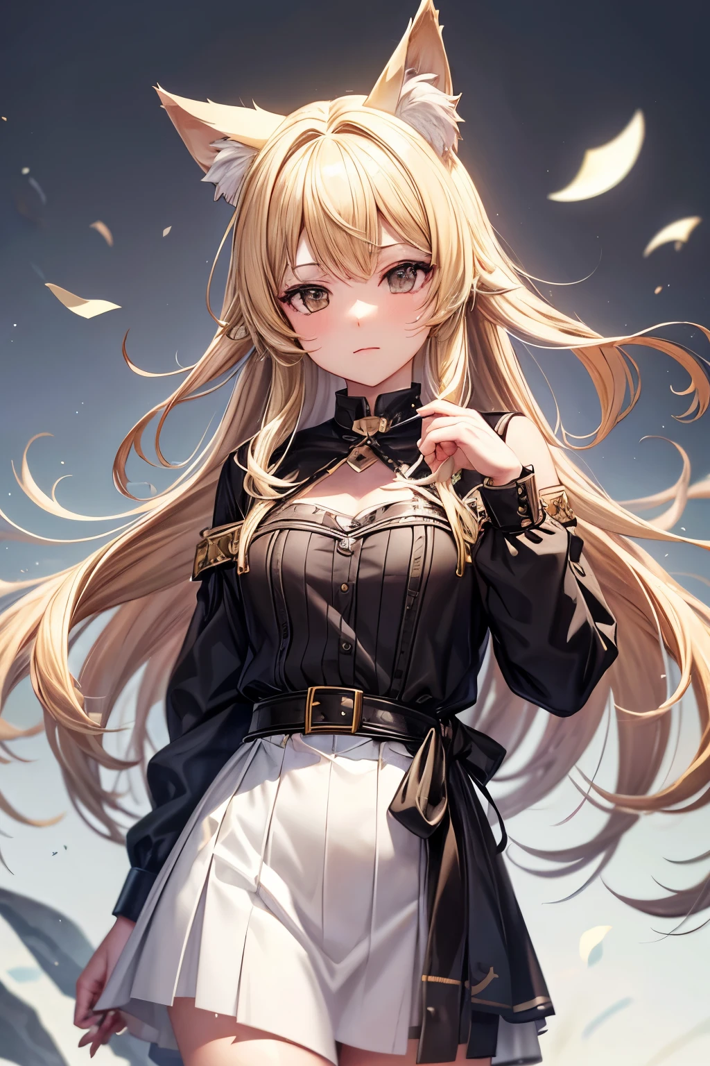 make an edition of the gacha life game with one with wolf ears and a blonde with brown eyes