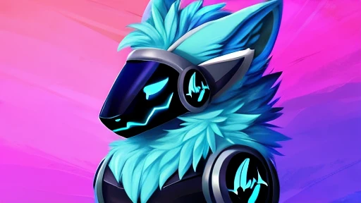 Protogen, light blue fur protogen furry character wolf light blue anthropomorphic fur protogen , looking at viewer,a little to the side, , fur, dark visor,solo, cartoon, (highly detailed illustration:1.2), best quality, masterpiece, solo, protogen, (protogen face:1.1), (protogen visor:1.1), tail, torso, , standing, social media background cover art profile picture looking really cool background picture to put as a cover artwork, extremely good background cover artwork, computer desktop background, with a rainbow background with really cool effects