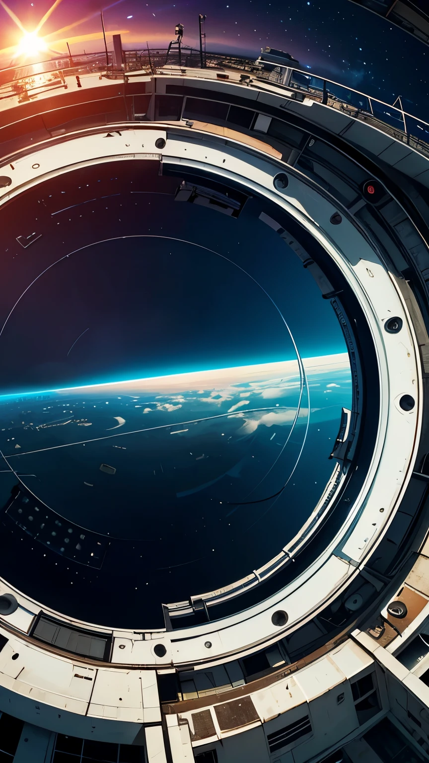 (Fish-eye lens),Icon, Logo, Very Wide White Background, Extreme Quality, Masterpiece, 8k, Depth of Field, Complex Detail, (No People), Very Large Margin, Lots of Text, Corporate Logo, Space, Motif, Emblem, Movie Poster-Like, Fisheye, (Abandoned Factory), (Lots of Wires), Spacecraft, Moon, Sun Flare, (sunset), snow
