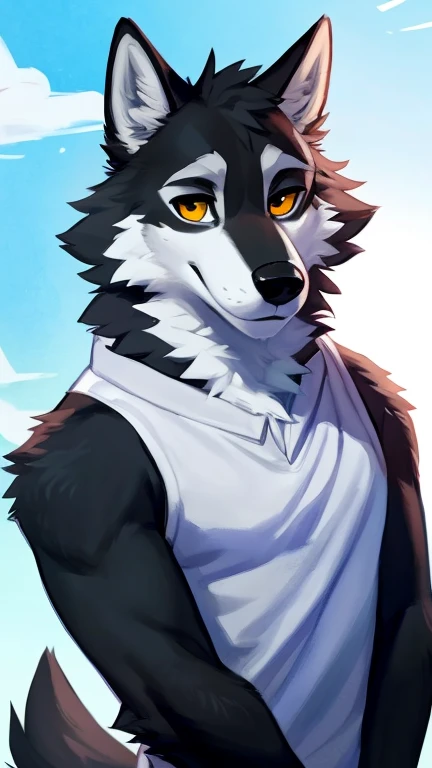 ((Danny a anthropomorphic black, grey, and white male wolf with summer clothing  )) , looking at viewer,a little to the side, fur,solo, cartoon, (highly detailed illustration:1.2), best quality, masterpiece, solo, tail, torso, , standing, social media background cover art profile picture looking really cool background picture to put as a cover artwork, extremely good background cover artwork,  phone background, with a with the background with really cool effects, really cool extremely nice background, Danny a anthropomorphic black, grey, and white male wolf, phone wallpaper background, at the viewer with a very romantic look and pose, big chest , day, , sensual, detailed, uploaded to e621, beautiful and detailed portrait of an anthropomorphic , (((male))) uploaded to e621, zaush, foxovh, movie lighting, thicc, alone, detailed, 8k res, hires, detailed eyes, good anatomy, good perspective, towards viewer, by bebebebebe, by sicklyhypnos, by gerkk, by orf, nice hands, perfect hands, happy, romantic, ray tracing lighting, rtx on, By Bebebebebe, by SpiritD, by KOBITOWANI, b est quality, masterpiece, perfect anatomy, detai led picture)), 1femboy, , sexy body, fluffy tail, shy, horny, romantic, up close, wearing not a single bit of clothing, huge thighs,, huge