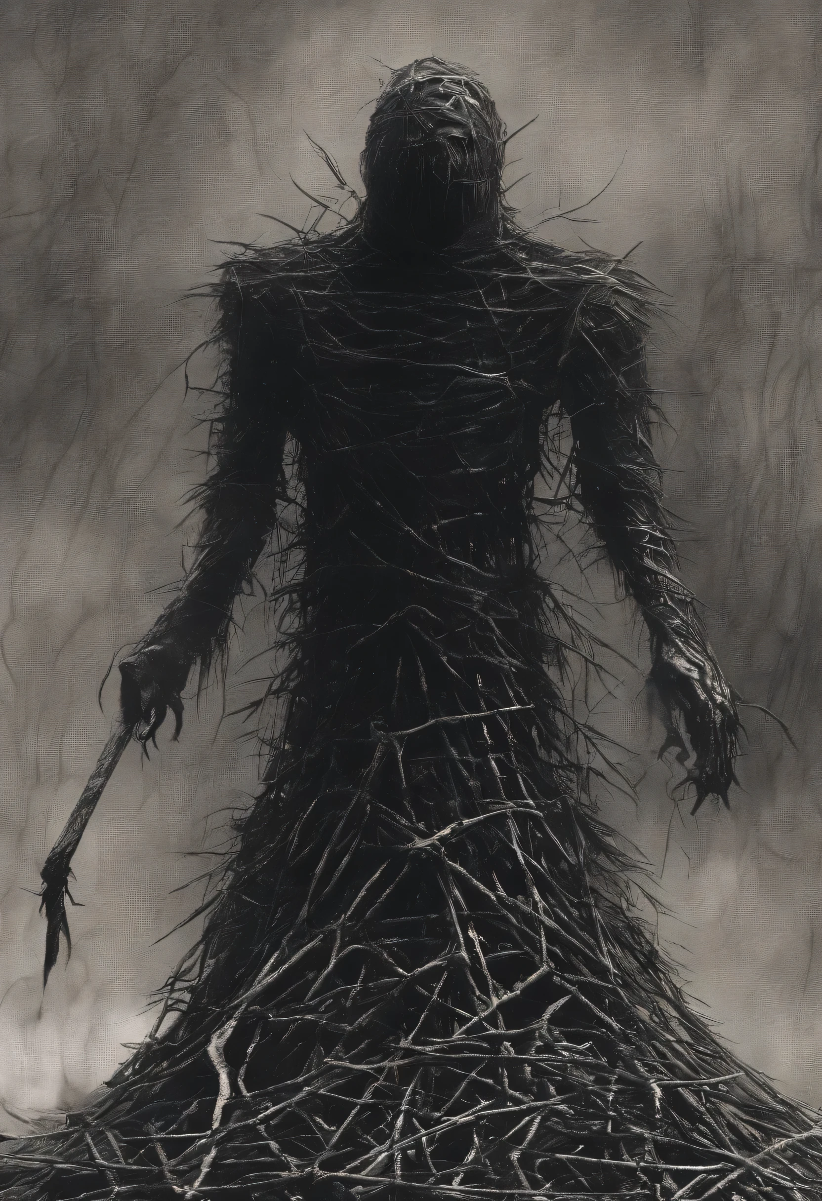 straw man. DVD screenshot from the 1987 fantasy film Dark Souls